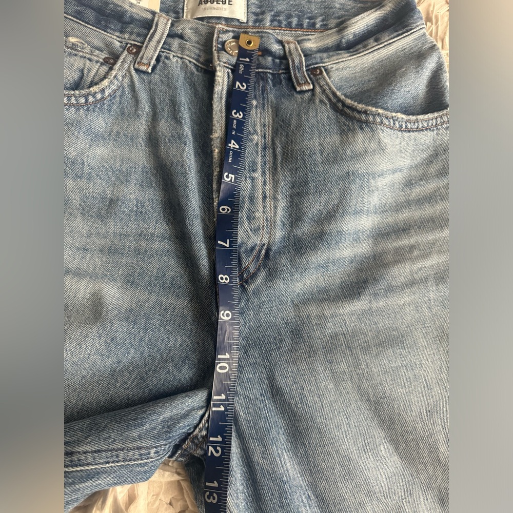 Agolde 90s Shorts, Light Wash High-Rise Denim Bermuda, Size 26 - Picture 14 of 14